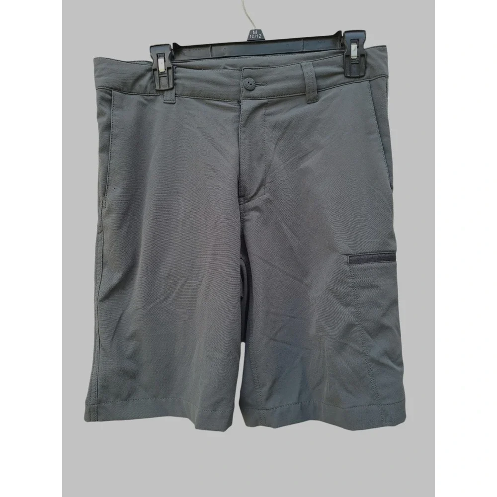 The North Face Men's 32 Stretch Hiking Shorts Gray Green Polyester Outdoor
